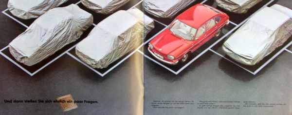 Volkswagen 411 Modelprogram 1969 "Stellen Sie Ihren Wagen mal daneben" Carbrochure (5920)